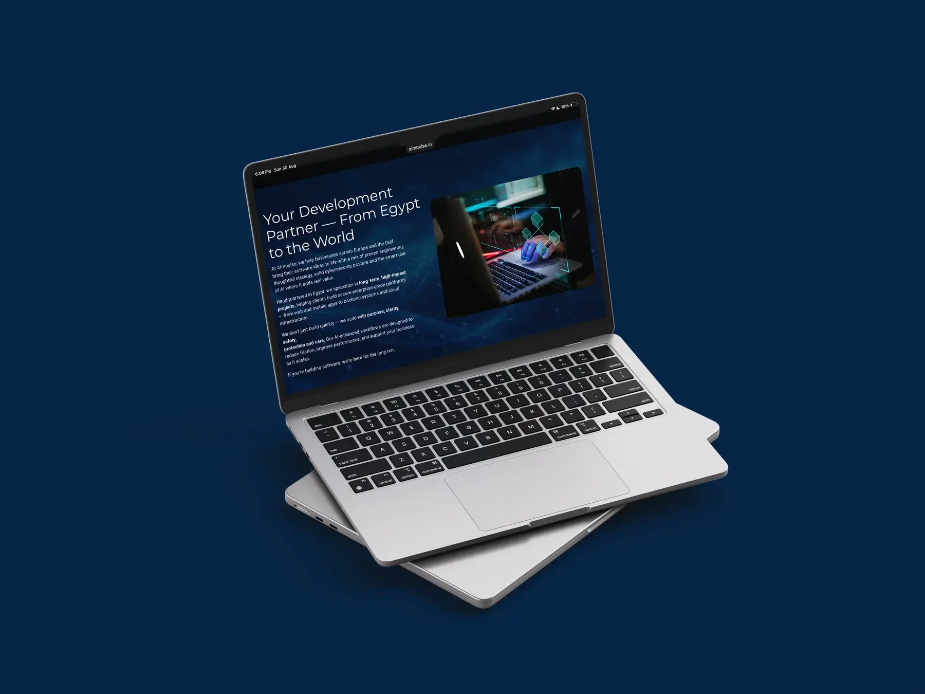 AImpulse website on a laptop