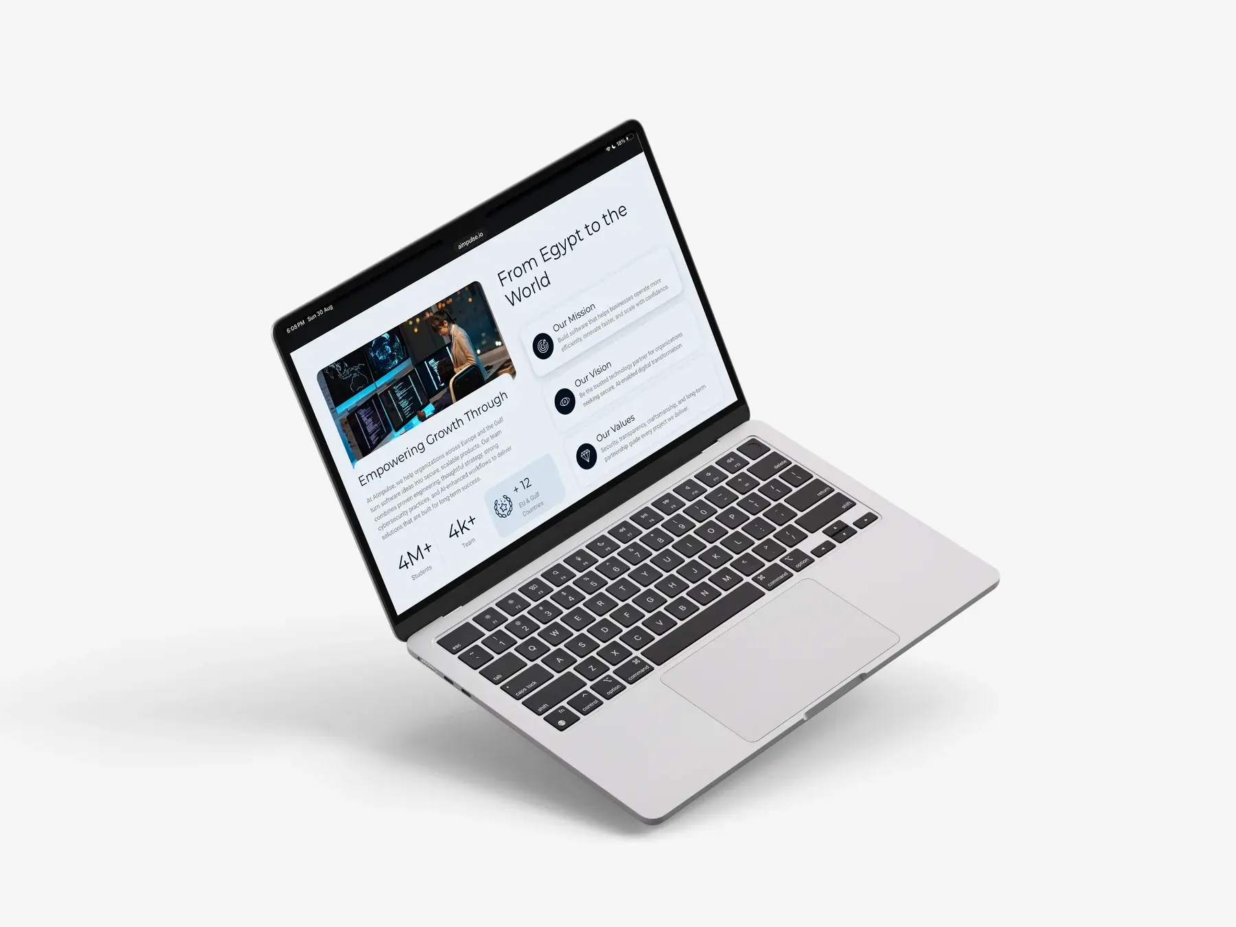 AImpulse LinkedIn presence displayed on a laptop