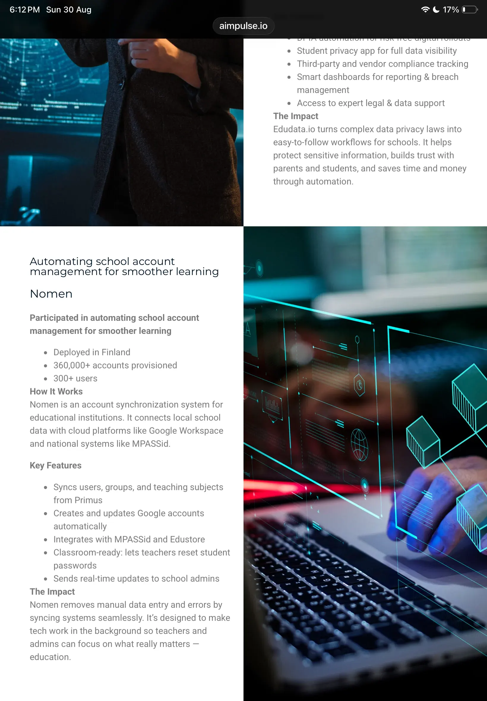 AImpulse website content detail 3