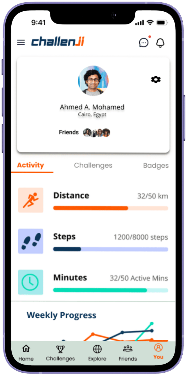 Challenji mobile fitness challenges