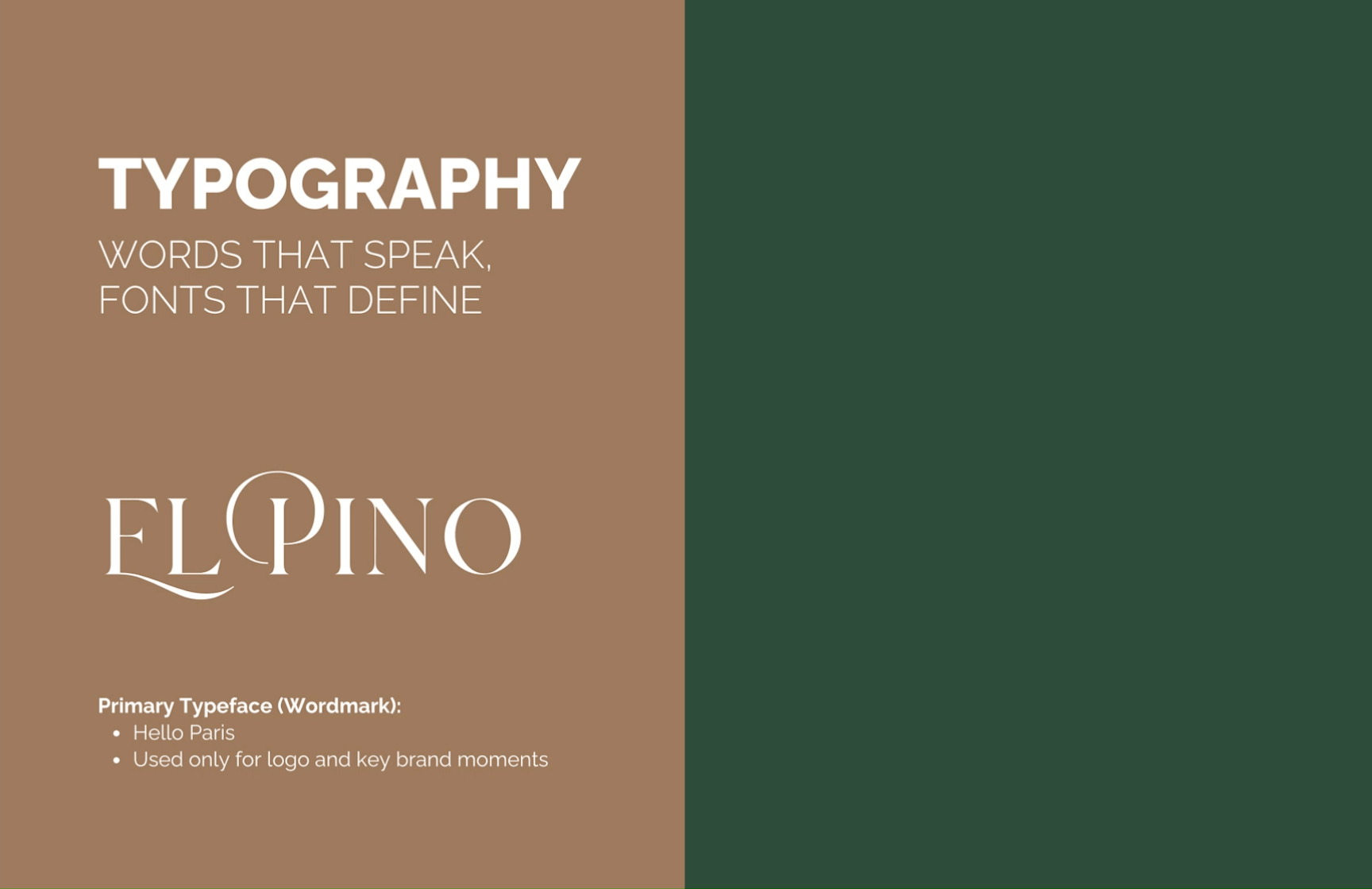 El Pino typography and visual identity system