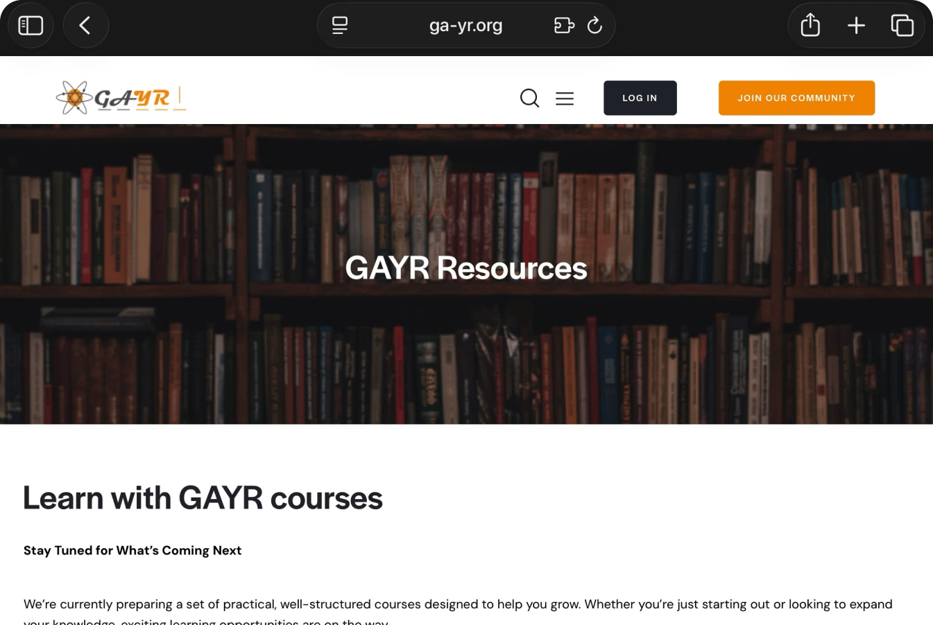 GAYR events website experience