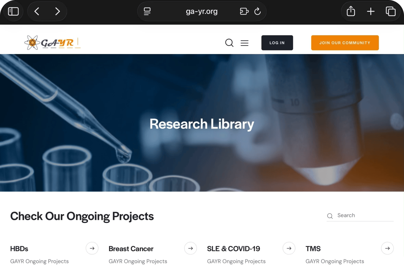 GAYR resources website experience