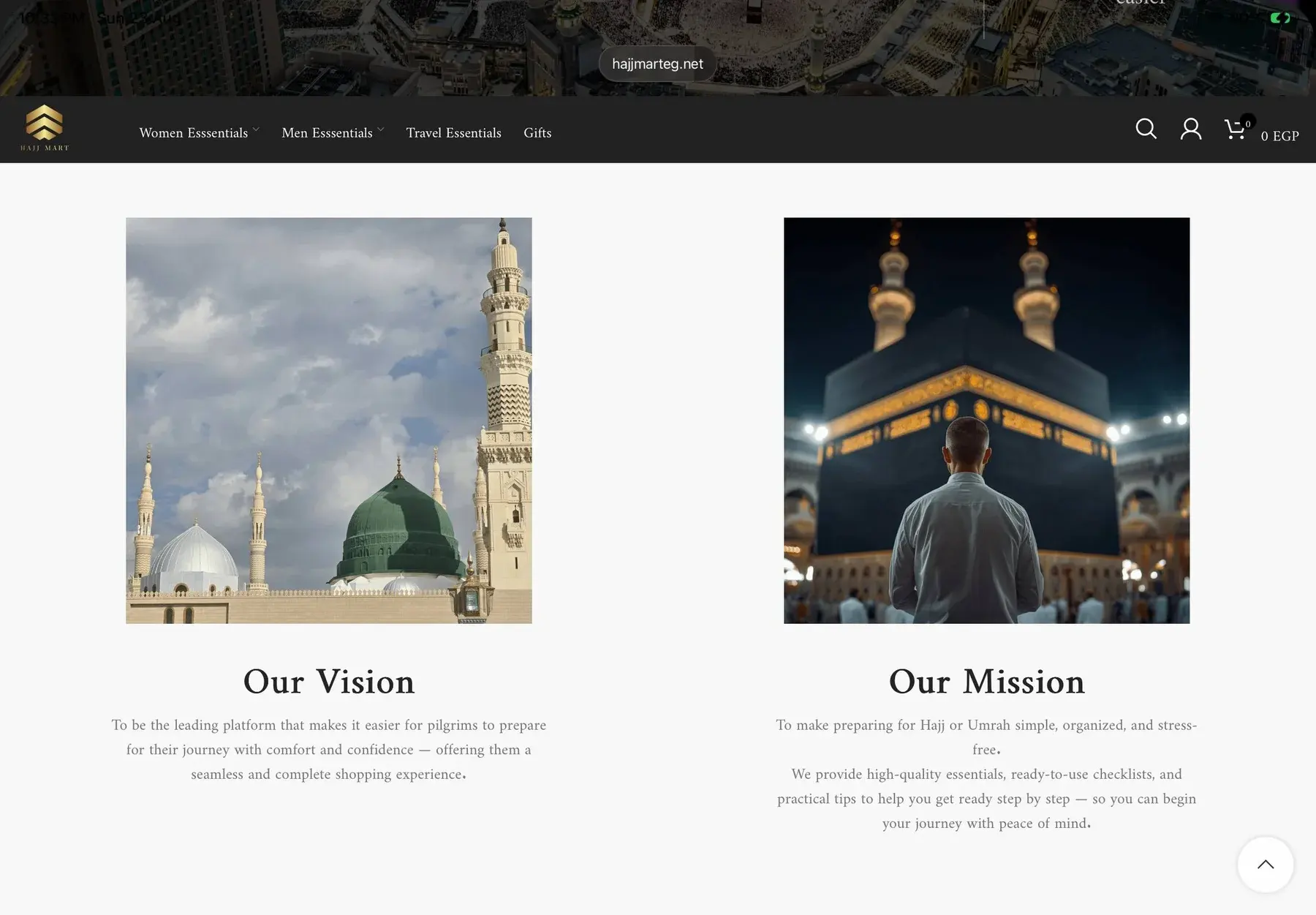 Hajj Mart Vision & mission page